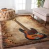 acoustic guitar 3 rug living room rug home decor