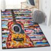 acoustic guitar washable area rugs guitar rug home decor