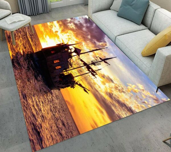 afterglow seascape boat rug living room rug home decor