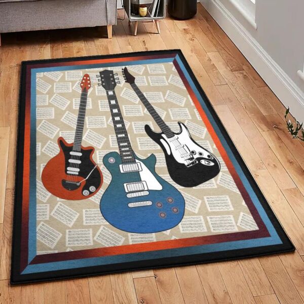 bass guitar art deco rug guitar rug home decor