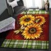 bee living room rugs sunflower and bee rug home decor