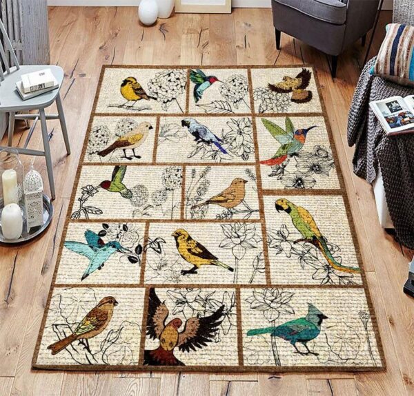 bird 3 rug living room area rug home decor