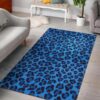 blue cheetah leopard pattern print area rug living room rug home decor