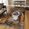 bull dog wearing glassses area rug living room rug home decor