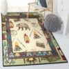 camping modern area rugs bear and camping rug home decor