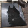 canis lupus area rugs black wolf home decor