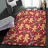 christmas gingerbread indoor outdoor carpet red gingerbread man chirstmas pattern rug home decor