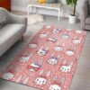 cute bunny rabbit pattern print area rug living room rug home decor