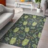 cute owls leaves pattern rug living room rug home decor