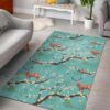 deer blossom tree pattern print area rug living room rug home decor