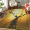 deer flower 2 area rug living room carpet rug rectangle carpet floor decor home decor