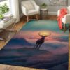 deer pattern print area rug living room rug home decor