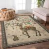 deer print pattern area rug living room rug home decor