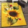 helianthus washable rugs sunflower rug home decor